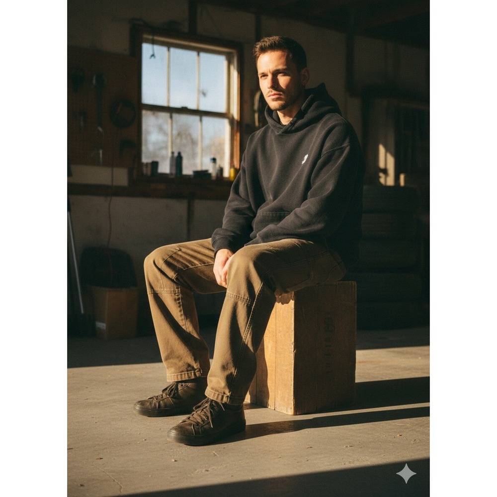 GH‎ Bass & Co Mens Canvas Utility Work Pants Brown Straight Leg 33x28.5 527C779